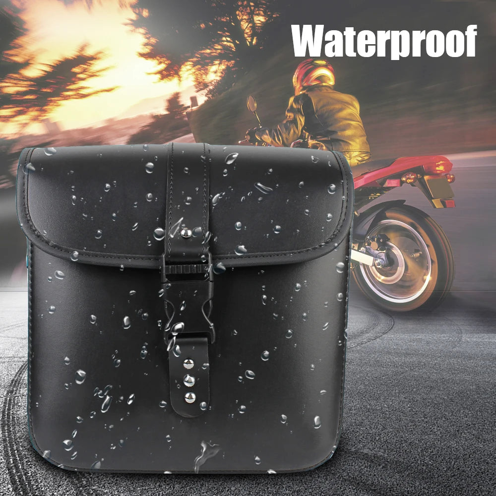 Motor Tail Luggage Suitcase Motorcycle Storage Tool Bag Side Luggage Saddle Bag Motorcycle Riding Travel Tank Bag PU Leather