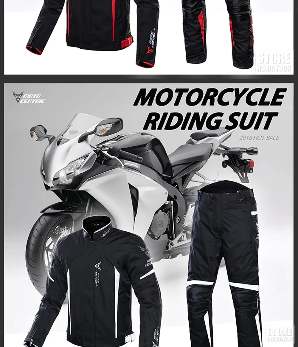 Waterproof Motorcycle Jacket + Pants Suit Summer Winter Body Armor Protective Gear Motocross Jacket Moto Protection Equipment