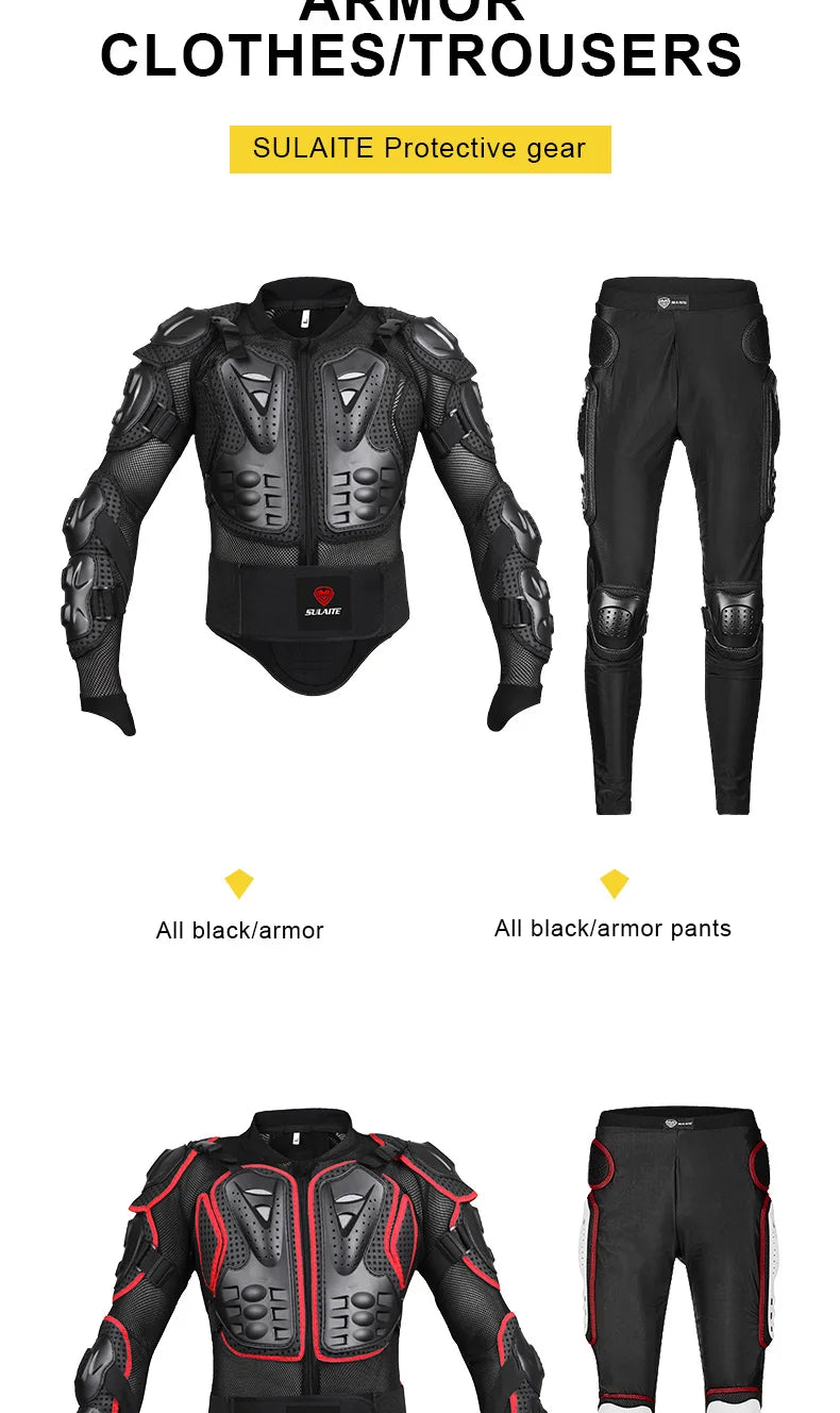 SULAITE Motorcycle Jacket Racing Armor Protector ATV Motocross Body Protection Jacket Clothing Protective Gear