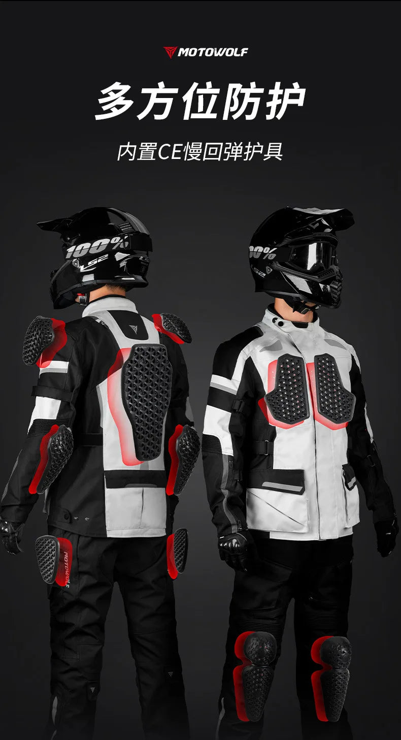 Motorcycle Travel Long-Distance Riding Rally Suit Built-in CE Protective Waterproof Anti-Fall Warm Riding Suit Travel Suit