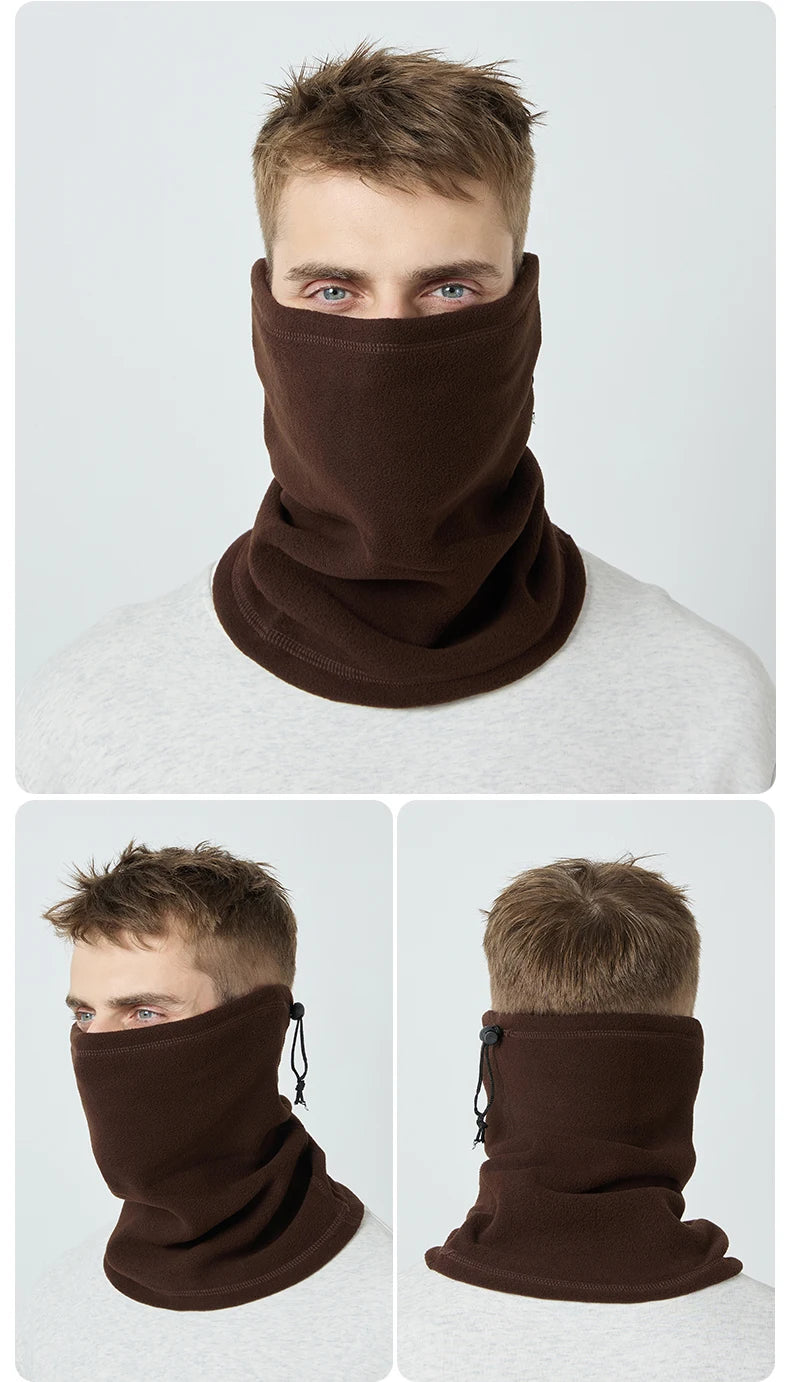 Motorcycle Warm Scarf Fleece Ski Mask Windproof Polar Fleece Cycling Drawstring Thickened Autumn Winter Unisex Face Cover