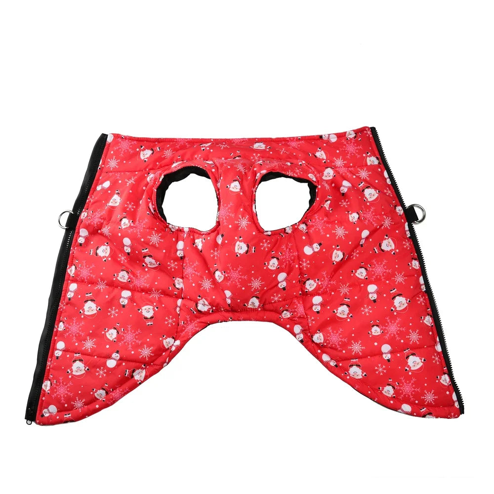 Waterproof Pet Jacket For Christmas Winter Warm Dog Coat For Small Medium Dogs New Year Santa Claus Print Pets Bulldog Outfits