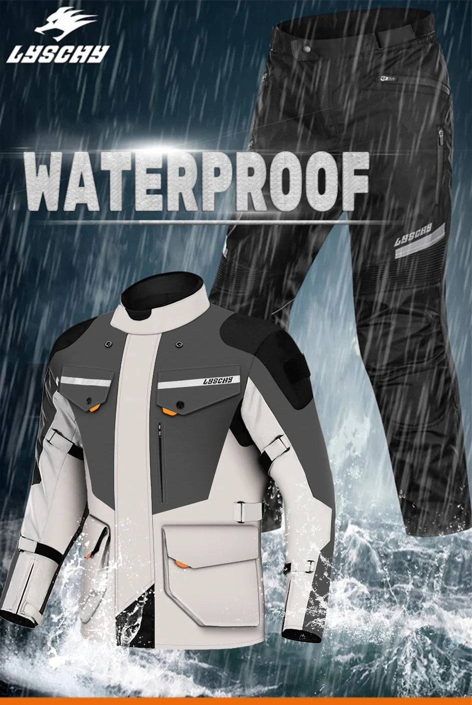 Motorcycle Jacket Pants Suit Men Cold-proof Waterproof Winter Motorbike Riding Moto Jacket Protective Gear Armor Clothing