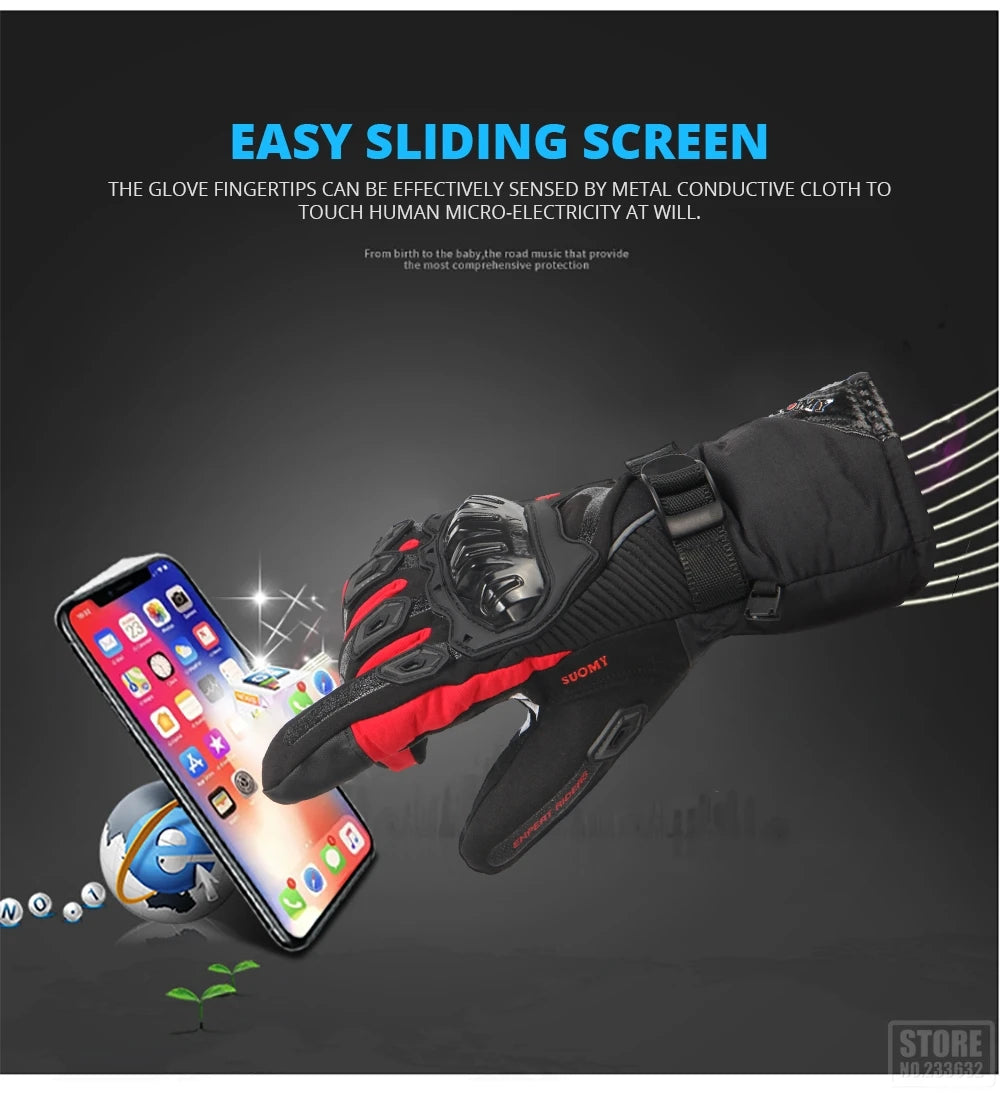 Motorcycle Gloves Windproof Waterproof Guantes Moto Men Motorbike Riding Gloves Touch Screen Moto Motocross Gloves Winter