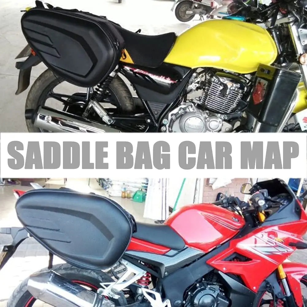 Black 36-58L Motorcycle Saddlebags Waterproof Scooter Tail Luggage Suitcase Saddle Bag Motorbike Side Helmet Riding Travel Bags