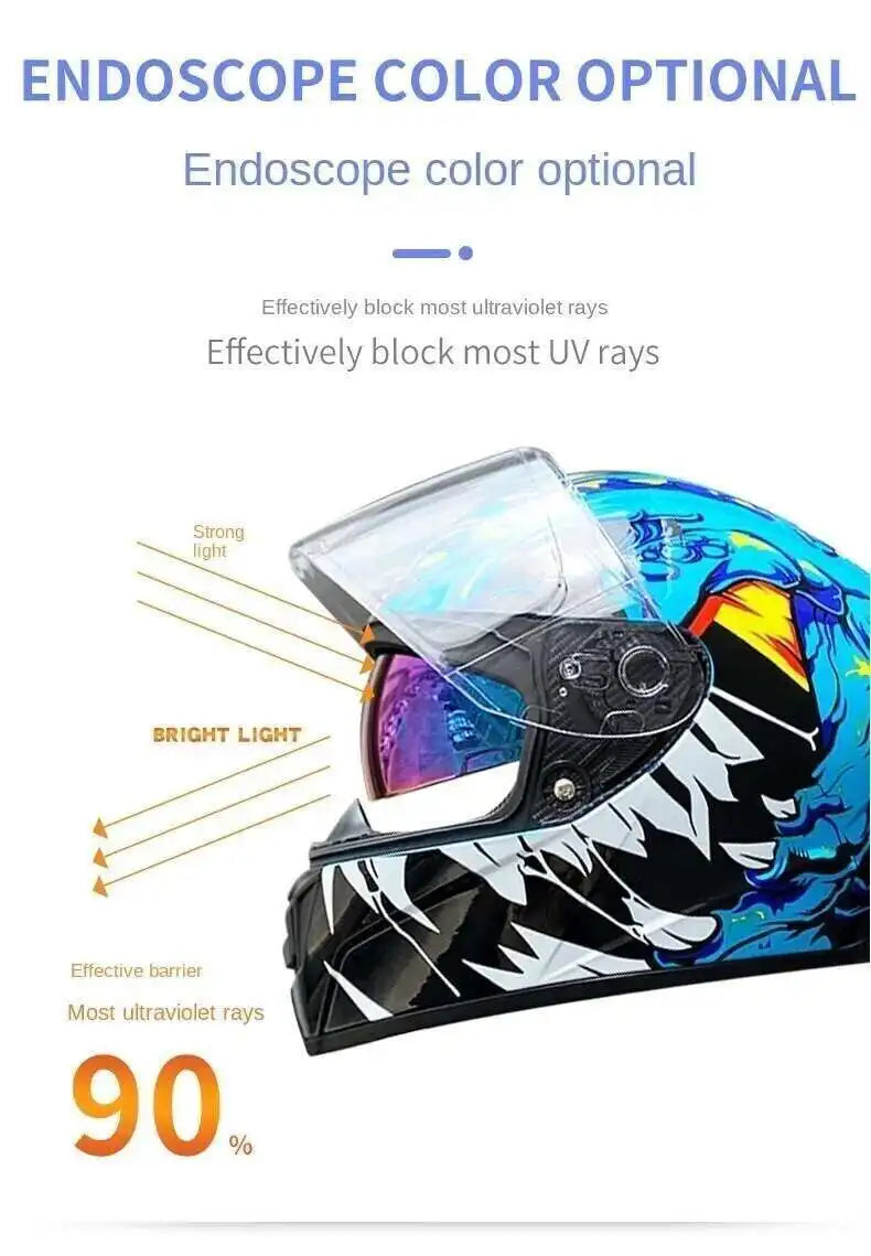 Motorcycle Helmet  four seasons LVS  Professional racing dual lens safety helmet motorcycle full face protector, approved by DOT