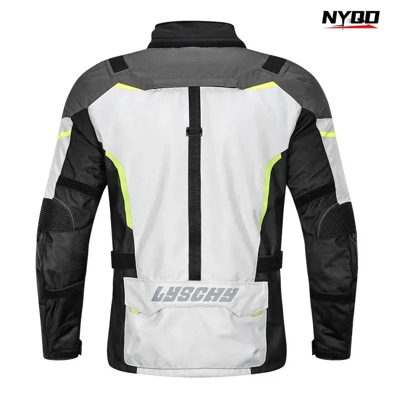 LYSCHY Motorcycle Riding Suit Rally Kit Large Size Drop-proof Waterproof Motorbike Travel Men Four Season Blouson Moto Homme
