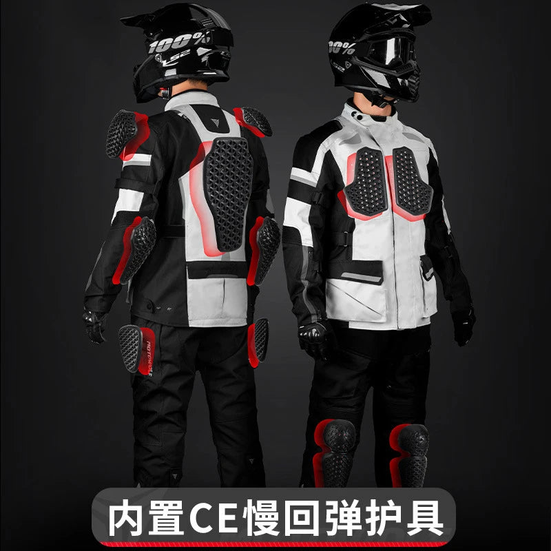 Motorcycle Travel Long-Distance Riding Rally Suit Built-in CE Protective Waterproof Anti-Fall Warm Riding Suit Travel Suit