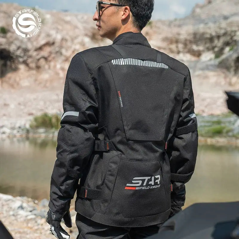 Motorcycle Riding Suit Men Rally Set Autumn Winter Windproof Waterproof Warm and Anti-fall Jacket and Pants M-5XL