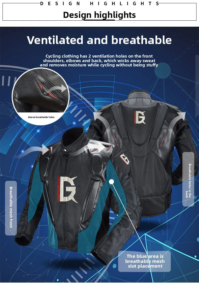 Motorcycle Racing Suit CE Anti Fall Rally Suit Wear-resistant Men's Motorcycle Riding Jacket and Pants Removable Lining