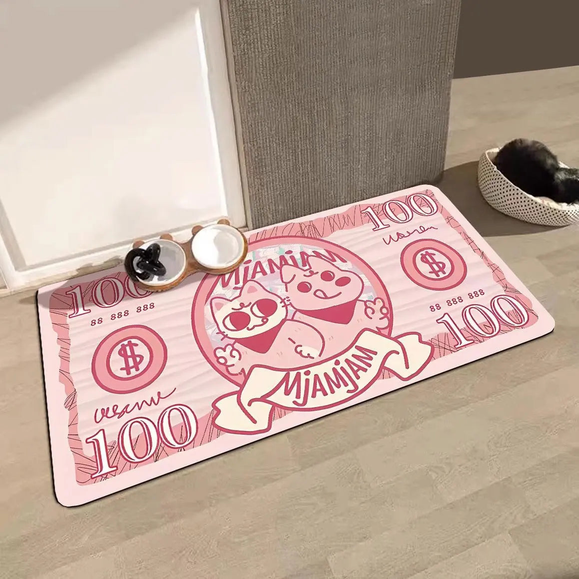 VIKAMA Cartoon Cute Pet Dinner Mat Cat Bowl Mat Heat Insulation Mat Waterproof Non-Slip Pet Universal Floor Mat Pet Supplies