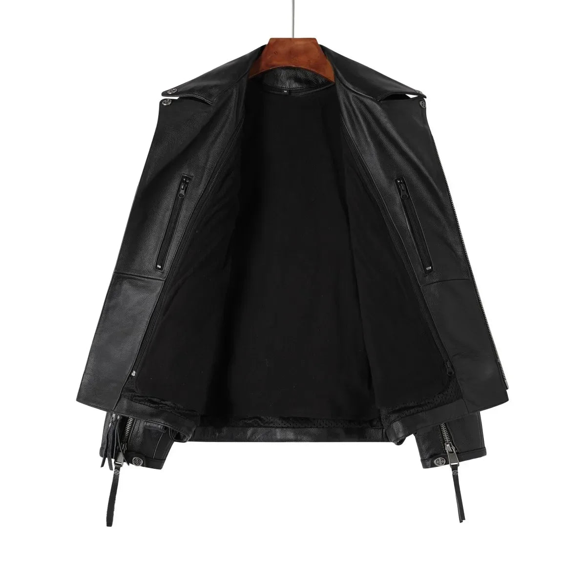 Men's Natural Leather Motorcycle Jacket Top Layer Causal Vintage Retro Moto Suit Leather Coat  Dropshipping