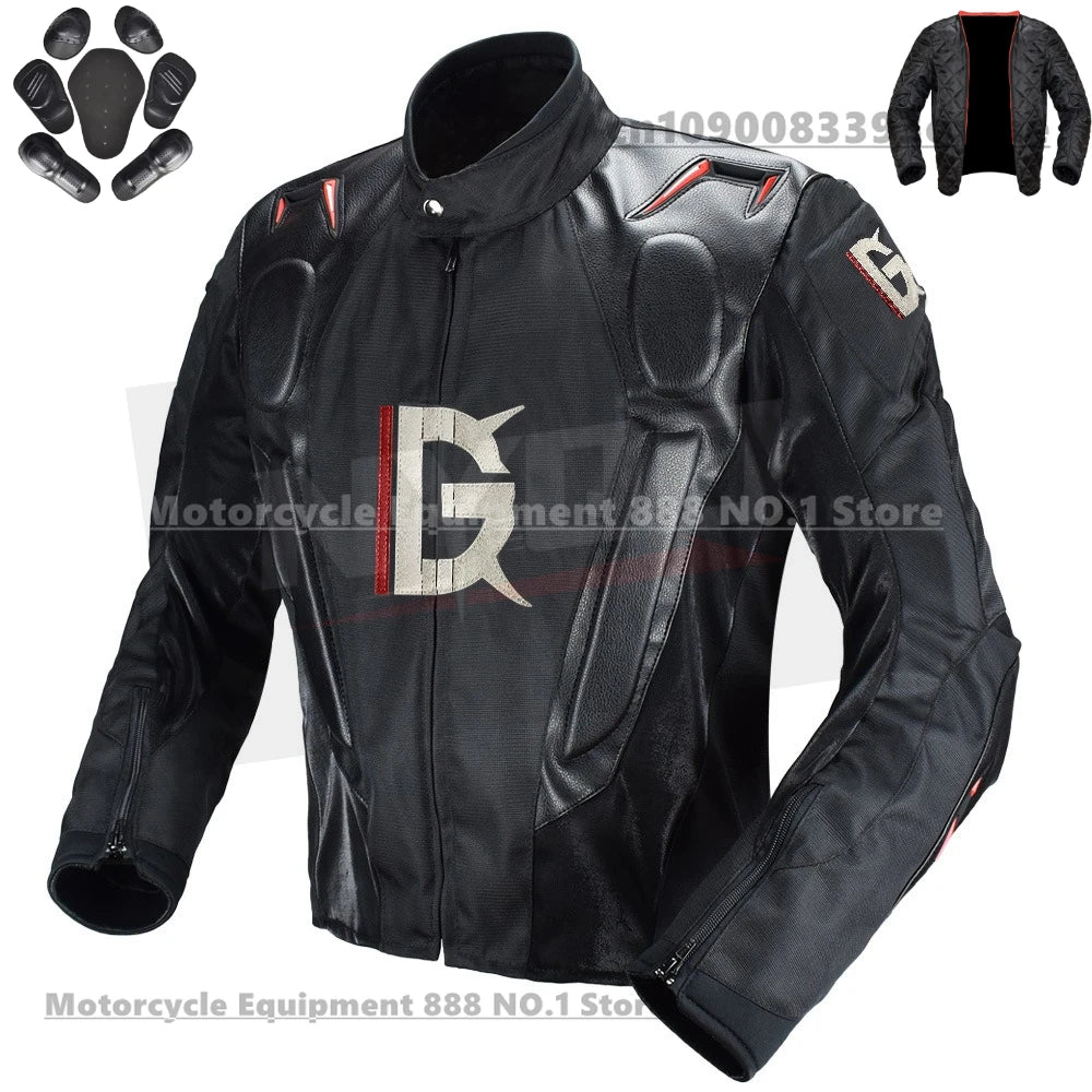 Motorcycle Racing Suit CE Anti Fall Rally Suit Wear-resistant Men's Motorcycle Riding Jacket and Pants Removable Lining