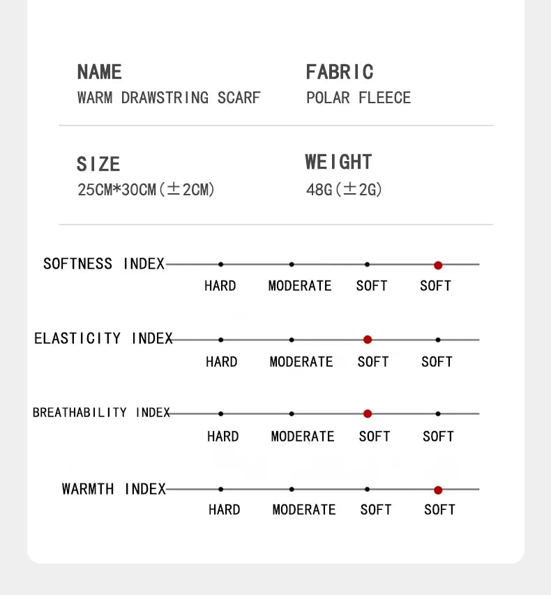 Motorcycle Warm Scarf Fleece Ski Mask Windproof Polar Fleece Cycling Drawstring Thickened Autumn Winter Unisex Face Cover