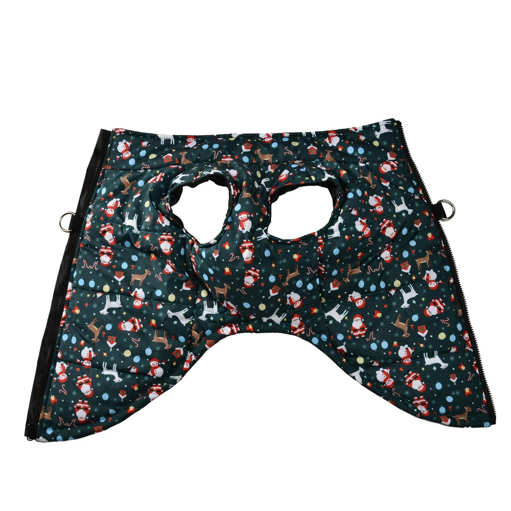 Waterproof Pet Jacket For Christmas Winter Warm Dog Coat For Small Medium Dogs New Year Santa Claus Print Pets Bulldog Outfits