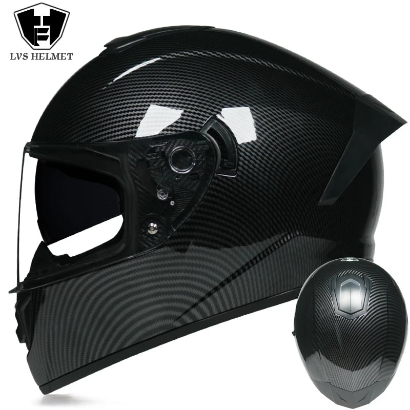 Motorcycle Helmet  four seasons LVS  Professional racing dual lens safety helmet motorcycle full face protector, approved by DOT