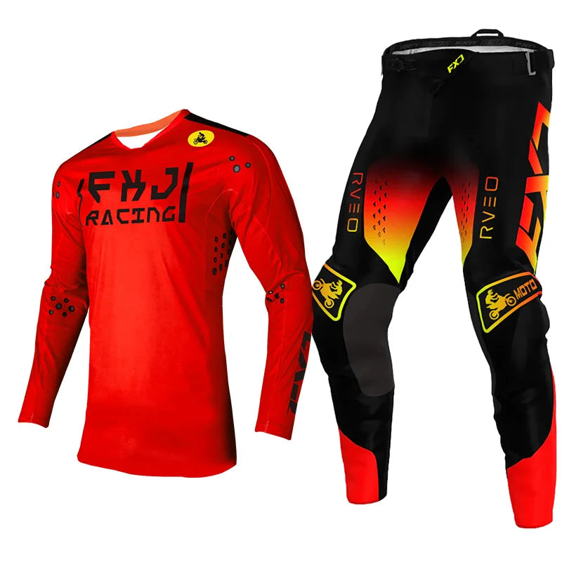 Enduro suit Motocross Jersey Pant Kits Off-road pink yellow blue mx mtb cross Motorcycle Mens Kits Women's white green red black