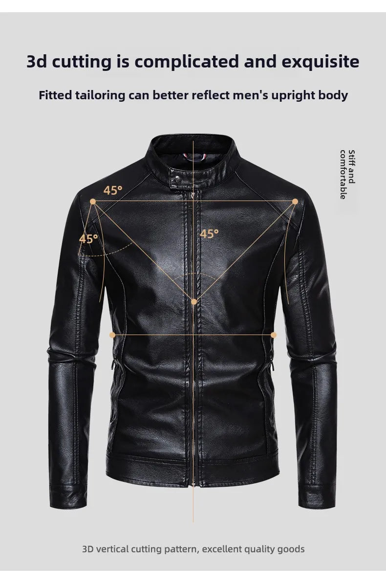 Motorcycle suit men's racing suit motorcycle suit protective equipment windproof and waterproof business casual leather jacket