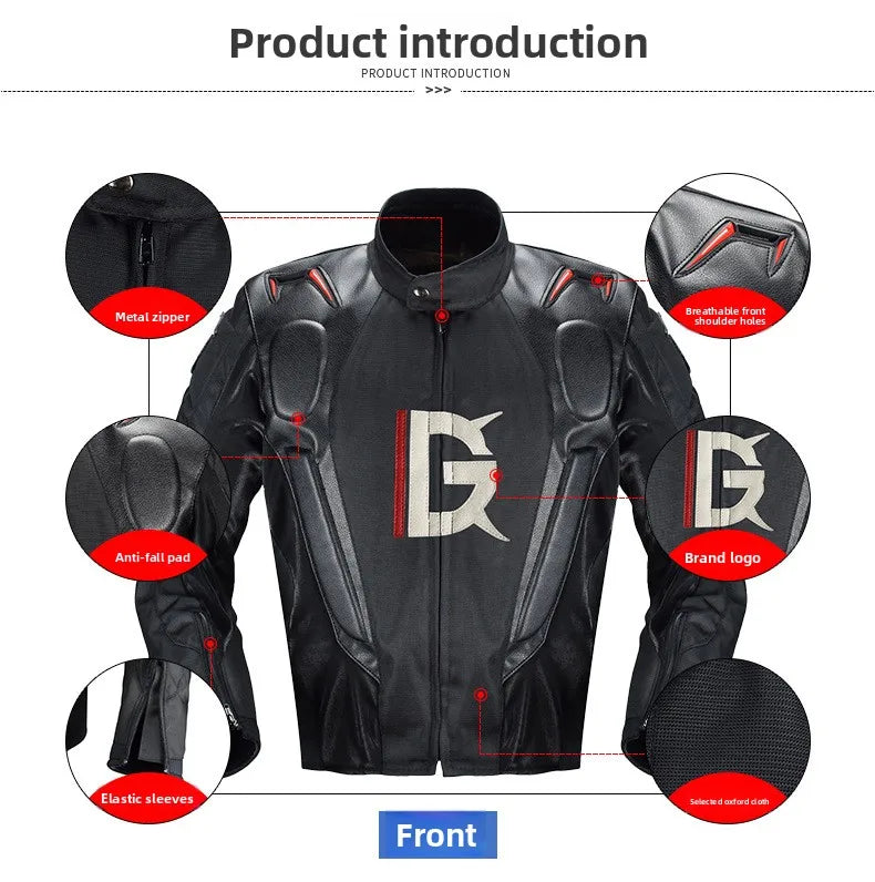Motorcycle Racing Suit CE Anti Fall Rally Suit Wear-resistant Men's Motorcycle Riding Jacket and Pants Removable Lining