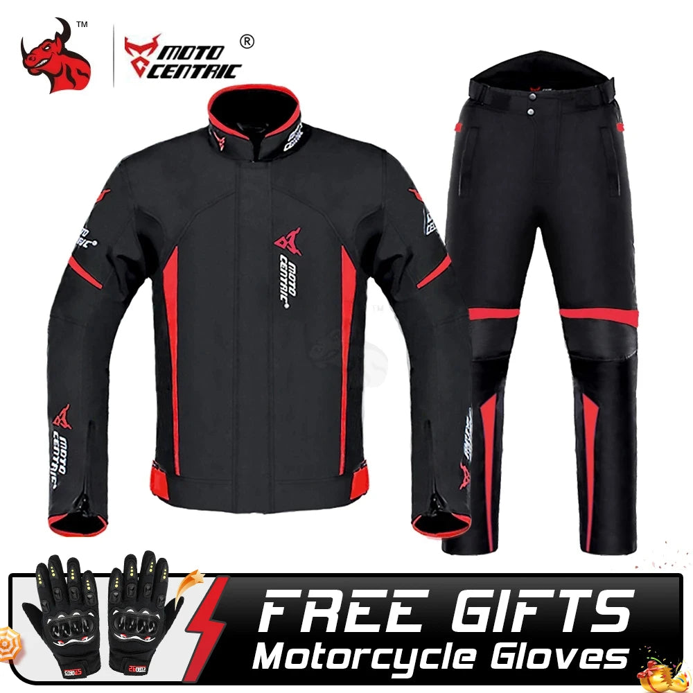 Waterproof Motorcycle Jacket + Pants Suit Summer Winter Body Armor Protective Gear Motocross Jacket Moto Protection Equipment