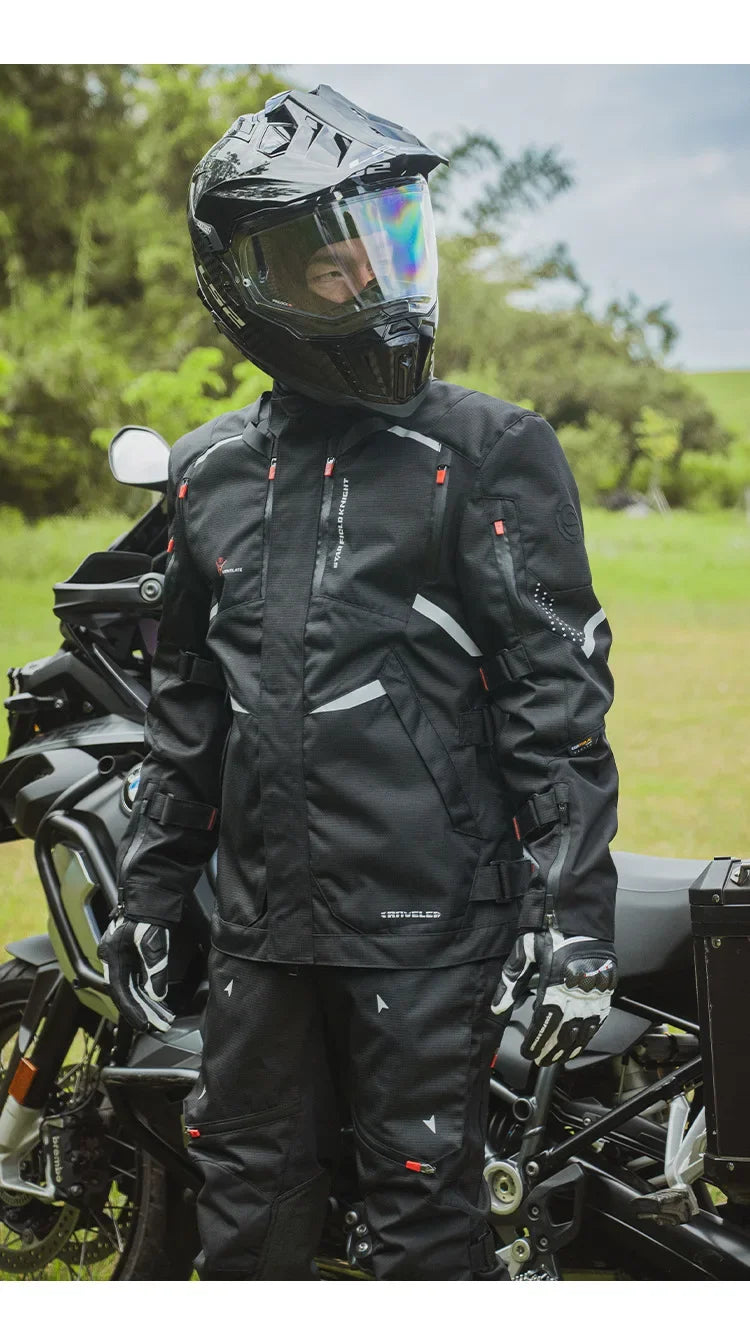 Motorcycle Riding Suit Men Rally Set Autumn Winter Windproof Waterproof Warm and Anti-fall Jacket and Pants M-5XL
