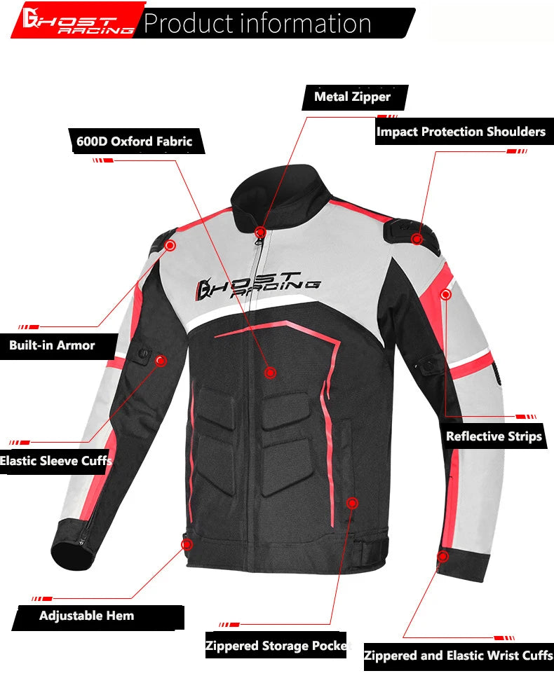 Motorcycle Racing Jacket Waterproof Dirt Bike Pants Set With Protection Racing Suit Motocross Jacket Motor Suit Protective Gear