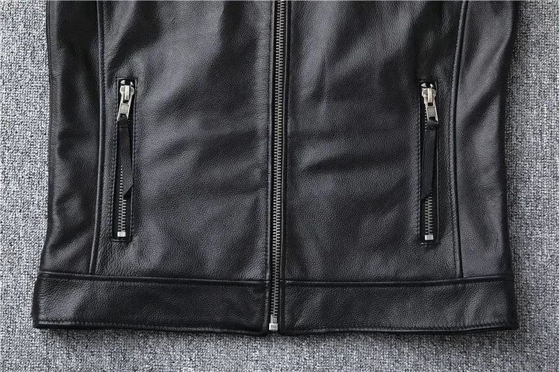 Men's Leather Motorcycle Jacket, Stylish & Sharp Fit, Rugged Biker Design, Free Shipping, Cool & Bold Look for Riders