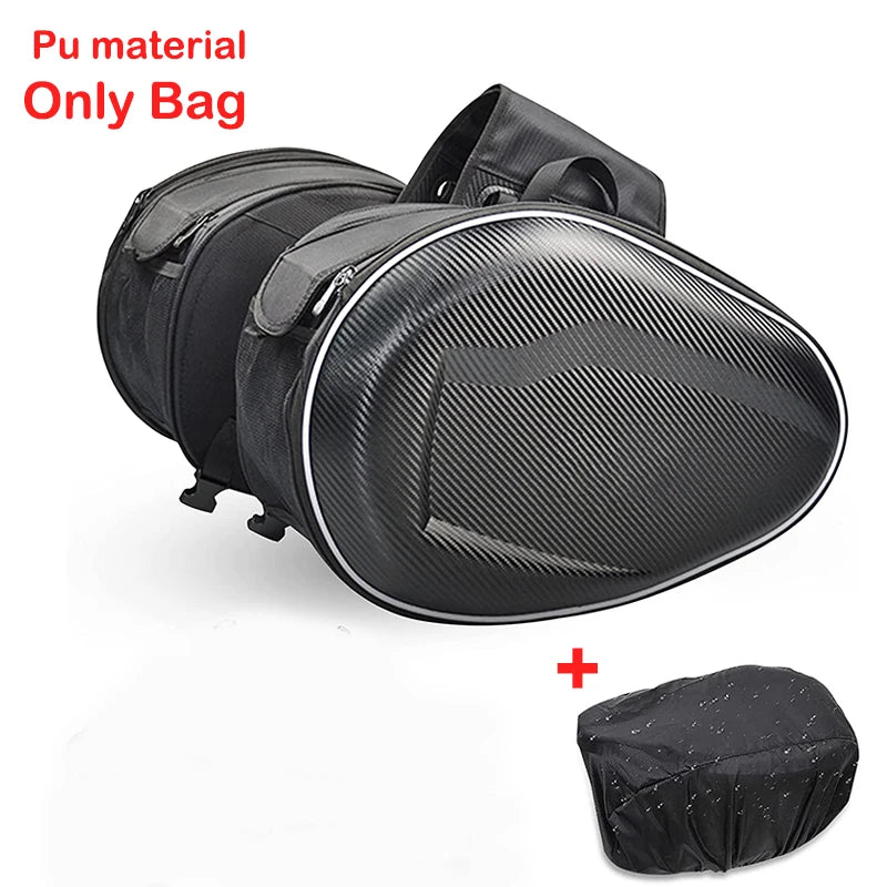 Motorcycle Waterproof Saddle Bag / Motorcycle Side Helmet Riding Travel Bags + Rain Cover One Pair