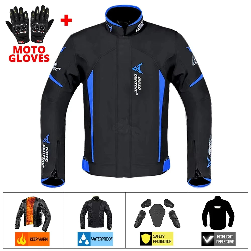 Waterproof Motorcycle Jacket + Pants Suit Summer Winter Body Armor Protective Gear Motocross Jacket Moto Protection Equipment