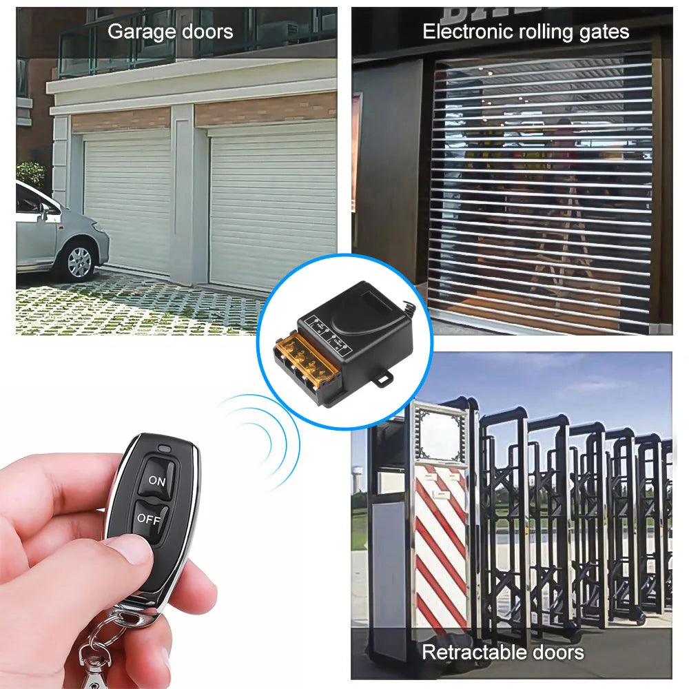 433Mhz Wireless Remote Control Switch AC 110V 220V 10A Relay 1CH Receiver Controller and 2botton RF 433 Mhz Transmitter