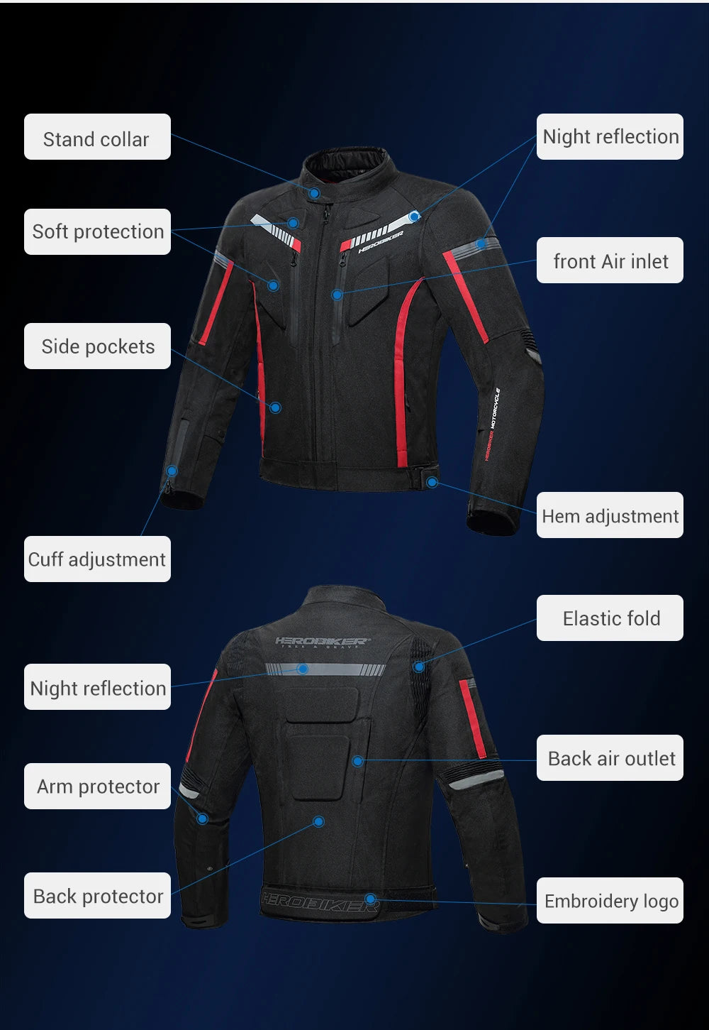 Waterproof Motorcycle Jackets Moto Jacket Pants Suit Motor Jacket For Men Women Interior Detachable Moto Clothes Keep Warm