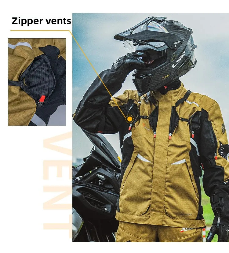 Motorcycle Riding Suit Men Rally Set Autumn Winter Windproof Waterproof Warm and Anti-fall Jacket and Pants M-5XL