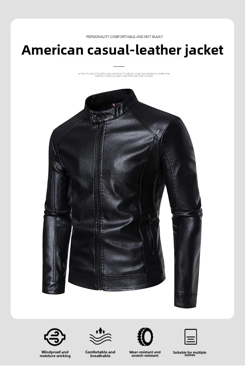 Motorcycle suit men's racing suit motorcycle suit protective equipment windproof and waterproof business casual leather jacket