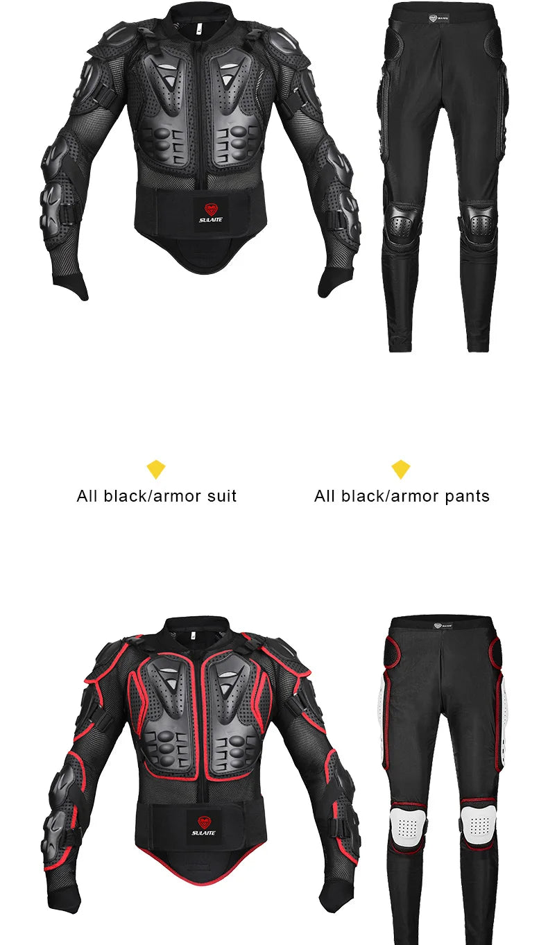 SULAITE Motorcycle Jacket Racing Armor Protector ATV Motocross Body Protection Jacket Clothing Protective Gear
