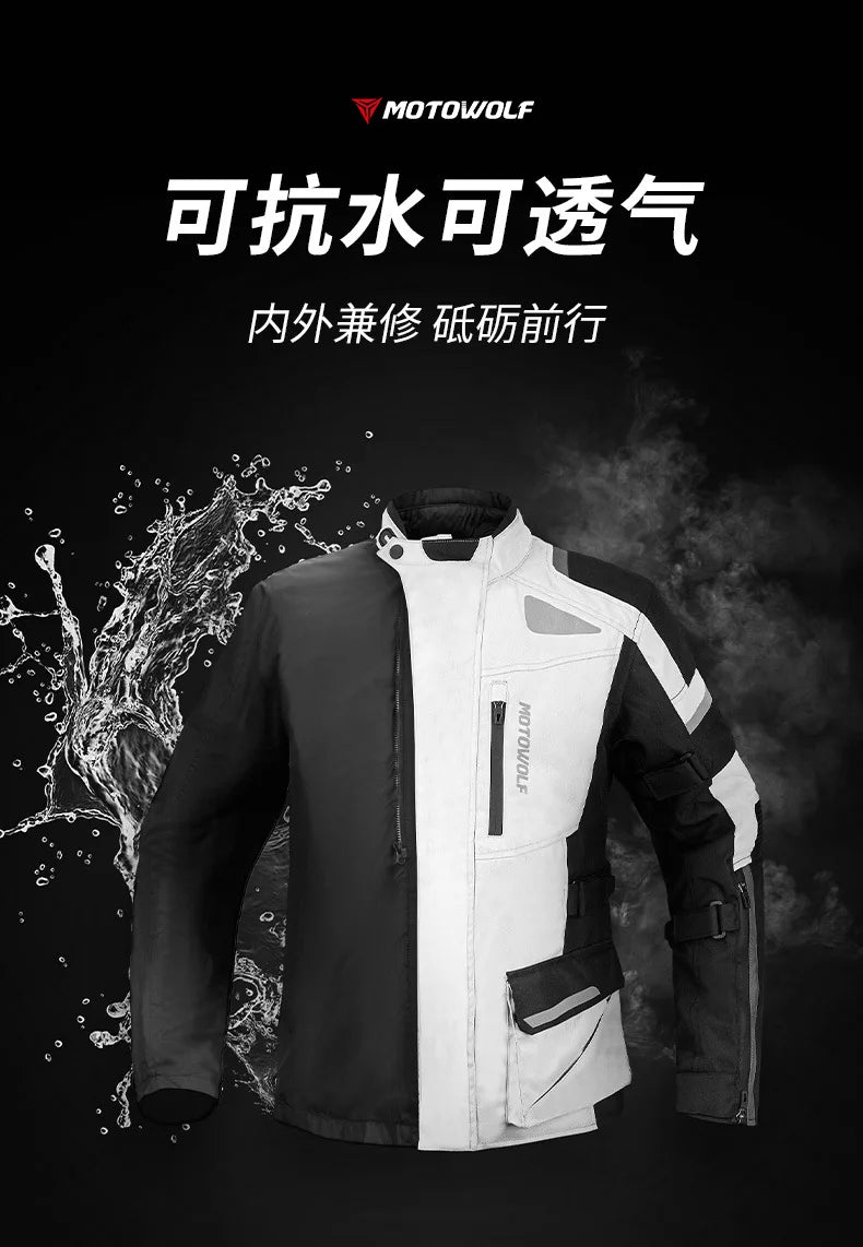 Motorcycle Travel Long-Distance Riding Rally Suit Built-in CE Protective Waterproof Anti-Fall Warm Riding Suit Travel Suit