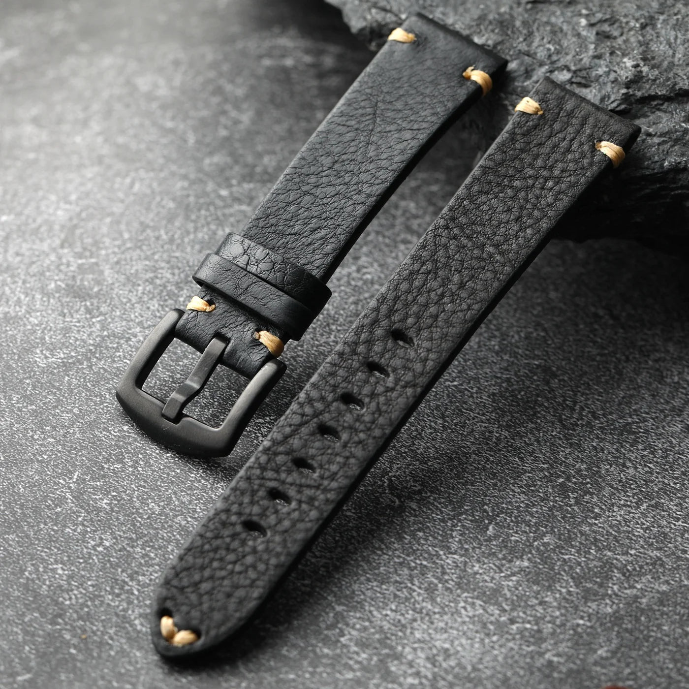 Handmade vintage men's leather strap, 18 19 20 21 22MM brown black soft strap, suitable for mechanical antique sports watches