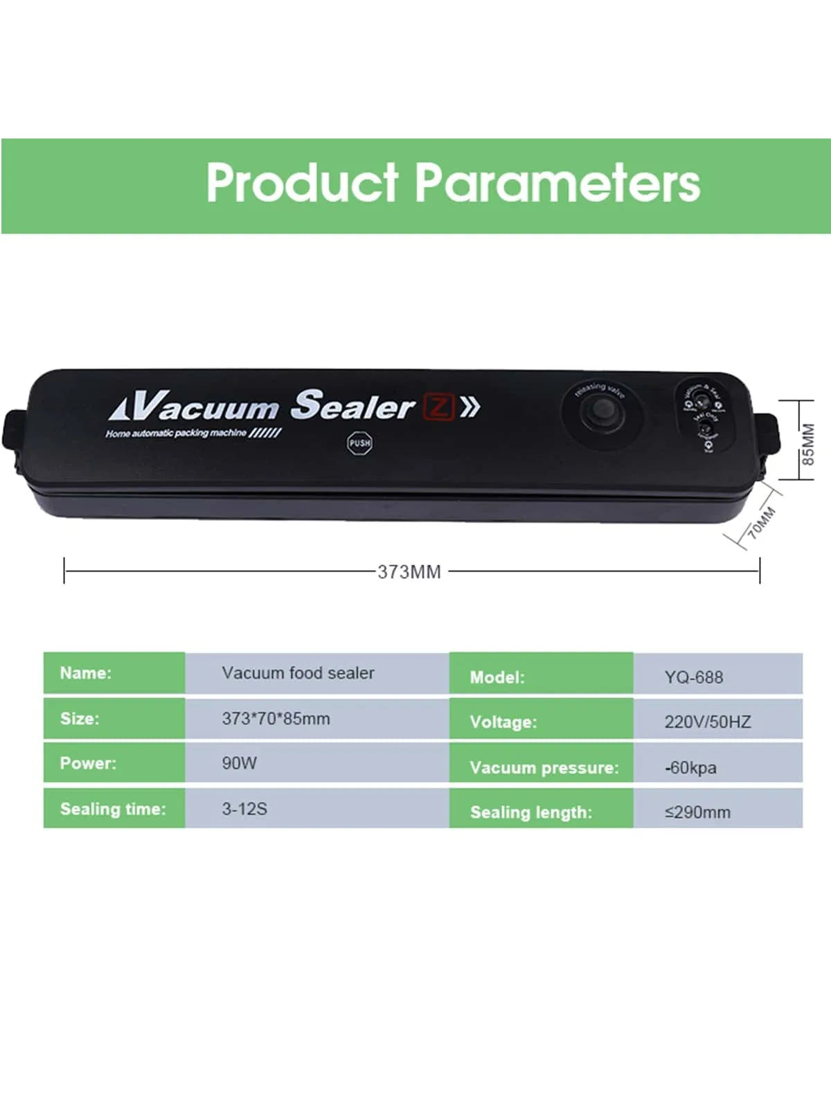 Vacuum Sealing machine, food preservation machine, small vacuum machine, fully automatic plastic sealing machine