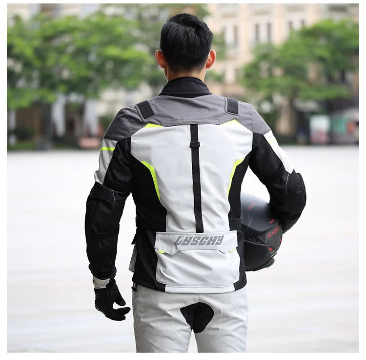 LYSCHY Motorcycle Riding Suit Rally Kit Large Size Drop-proof Waterproof Motorbike Travel Men Four Season Blouson Moto Homme