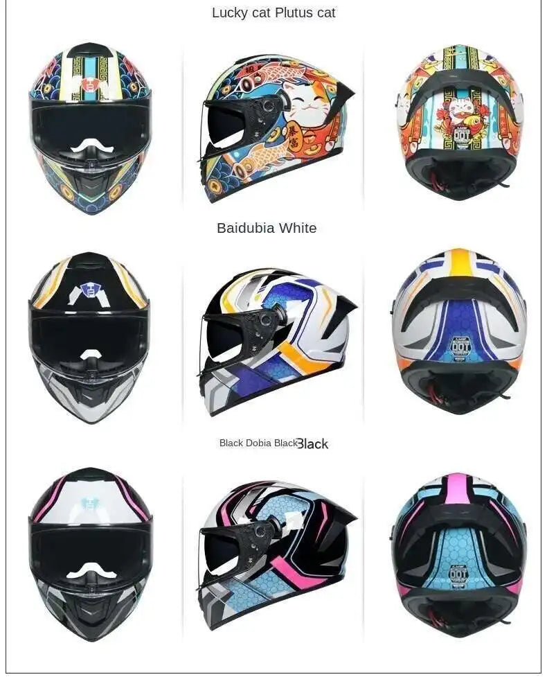 Motorcycle Helmet  four seasons LVS  Professional racing dual lens safety helmet motorcycle full face protector, approved by DOT