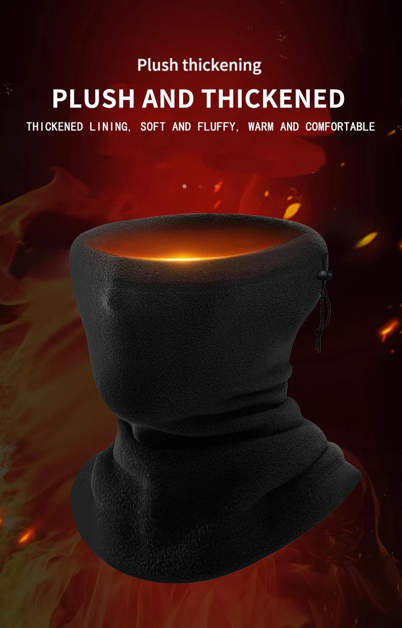 Motorcycle Warm Scarf Fleece Ski Mask Windproof Polar Fleece Cycling Drawstring Thickened Autumn Winter Unisex Face Cover