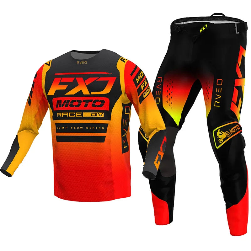 Enduro suit Motocross Jersey Pant Kits Off-road pink yellow blue mx mtb cross Motorcycle Mens Kits Women's white green red black