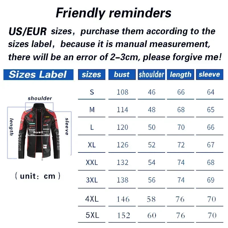 F1 racing suit men's motorcycle leather jacket suitable for Ford FORD team autumn and winter velvet warm jacket