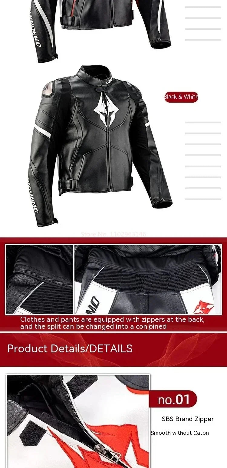 Motorcycle Jacket Male Waterproof Winter Warm Racing Suit Motorcycle Female Windproof Rain and Fall Leather Set