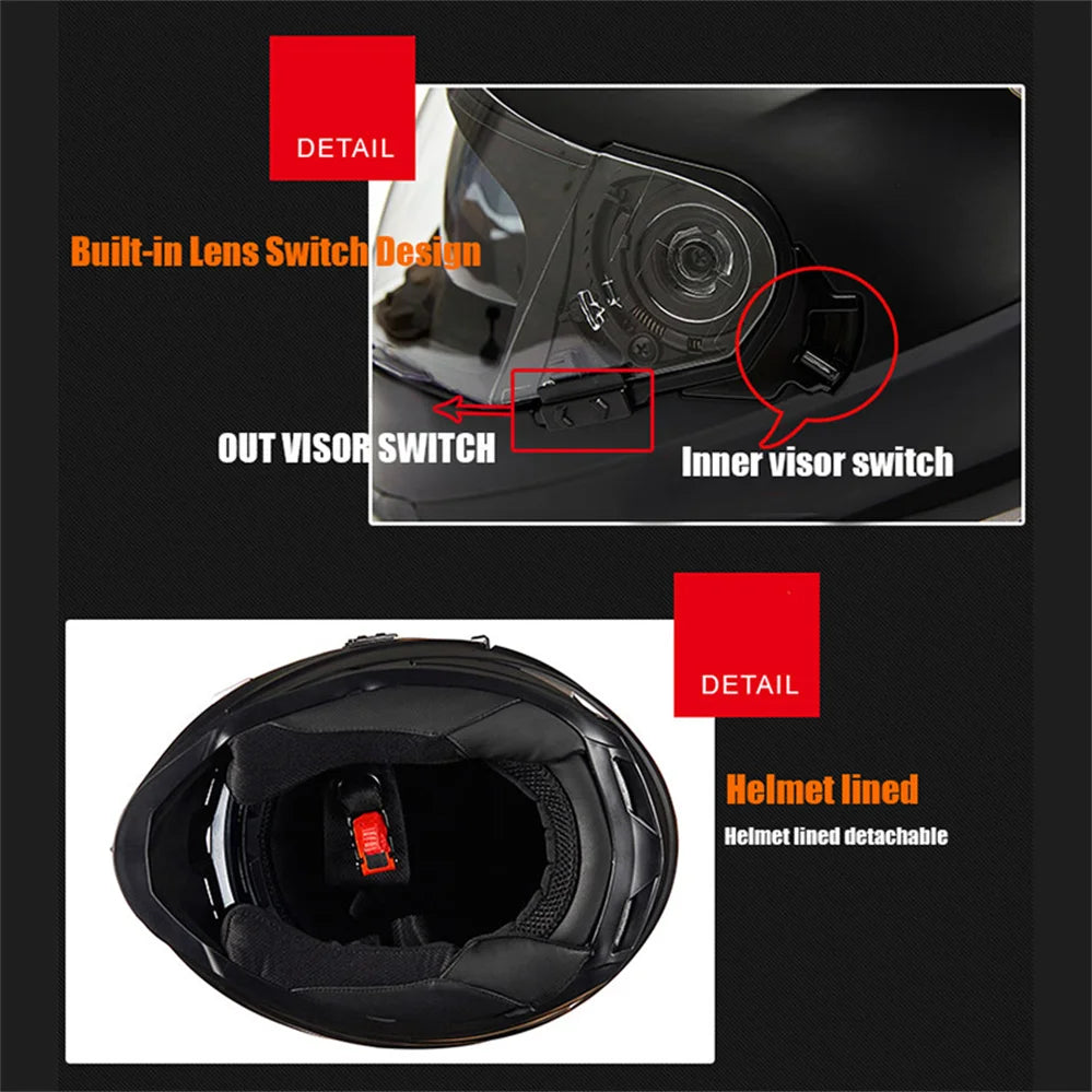 Full Face Motorcycle Helmets Latest Downhill Racing Motorbike Riding Casco Capacete De Moto DOT Approved For Men Women Kask GXT