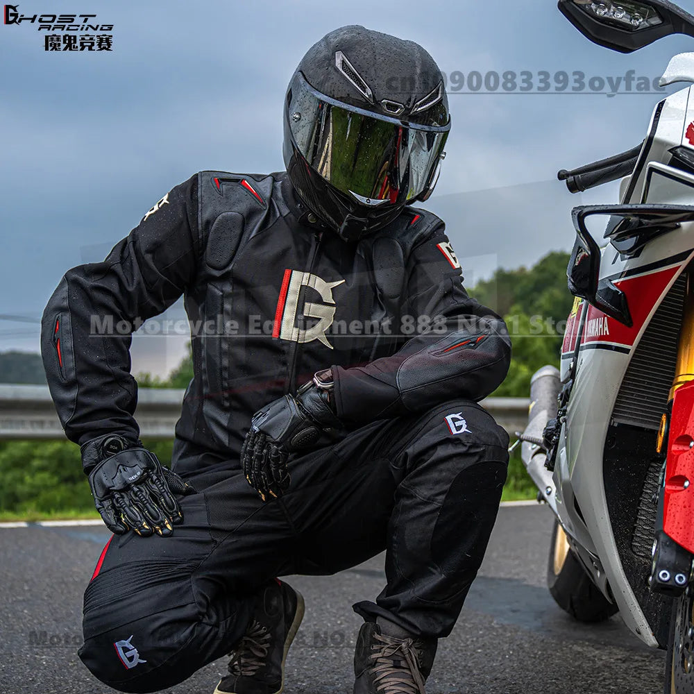 Motorcycle Racing Suit CE Anti Fall Rally Suit Wear-resistant Men's Motorcycle Riding Jacket and Pants Removable Lining