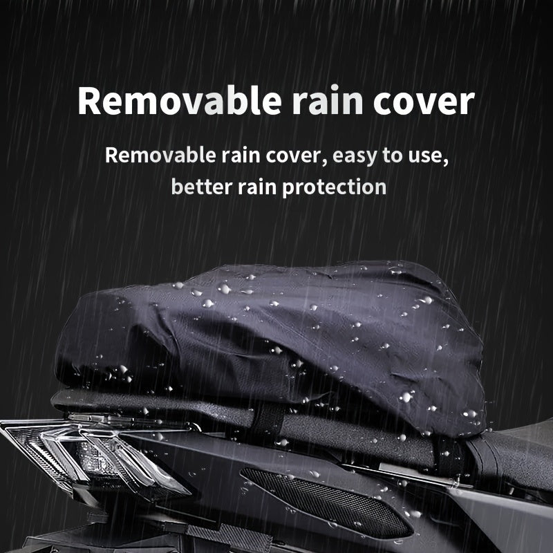 STAR FIELD KNIGHT Motorcycle Rear Seat Bag, Waterproof Multifunctional ATV Tail Bag with Large Capacity, Rainproof Riding Companion Crossbody Bag with Detachable Rain Cover