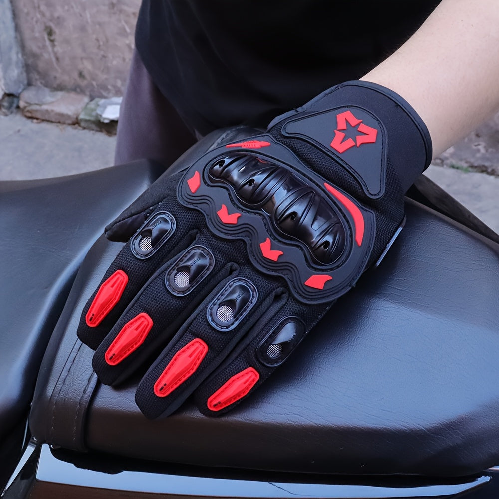 Summer Breathable Full Finger Motorcycle Gloves Non-slip Wear-resistant Motocross Racing Gloves Touch Screen for Moto Biker Gloves, Vemar