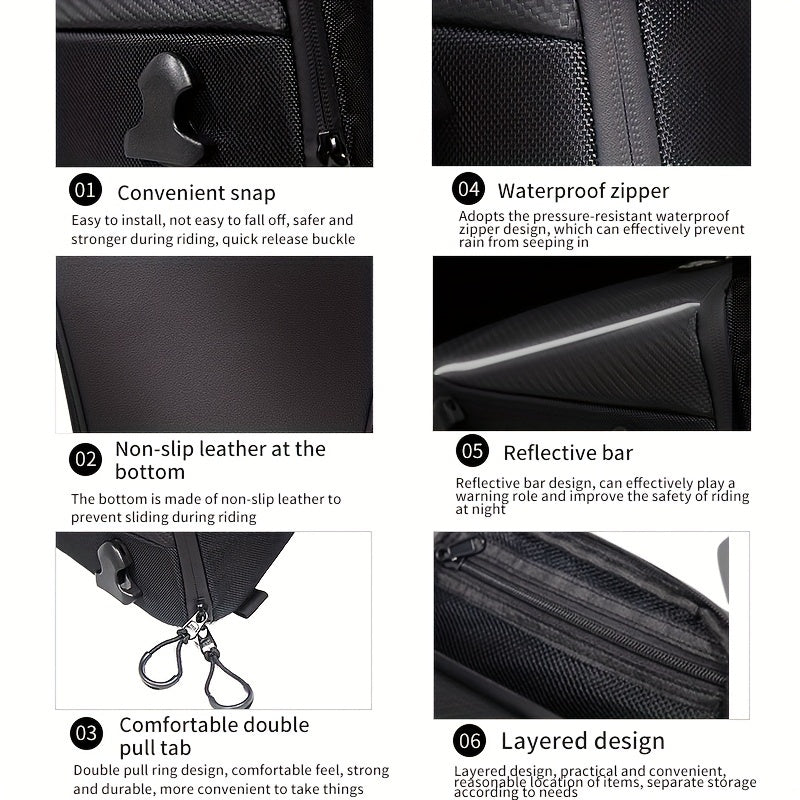 STAR FIELD KNIGHT Motorcycle Rear Seat Bag, Waterproof Multifunctional ATV Tail Bag with Large Capacity, Rainproof Riding Companion Crossbody Bag with Detachable Rain Cover