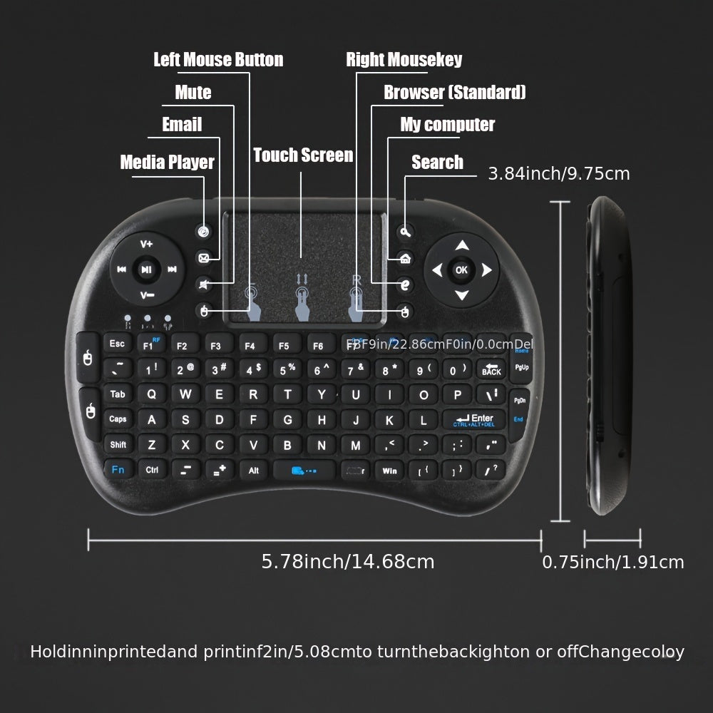 Plug & Play 2.4G Mini Wireless Keyboard With Touchpad - Ideal For Android Tv Box, For Smart Tv, Projector, Ps3, And More!