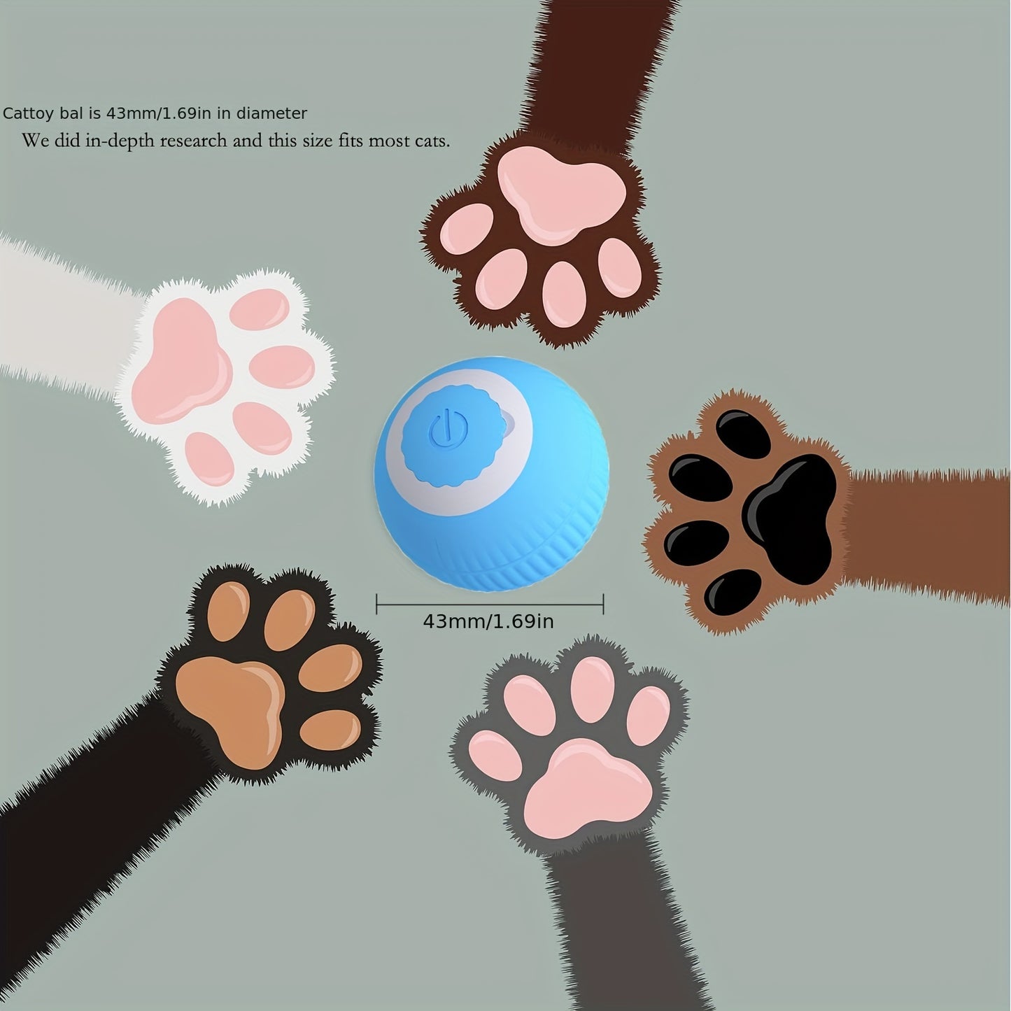 1PC Electric Rolling Ball Cat Toy, Interactive And Fun Pet Smart Rotating Ball Chasing Toy For Training And Gaming